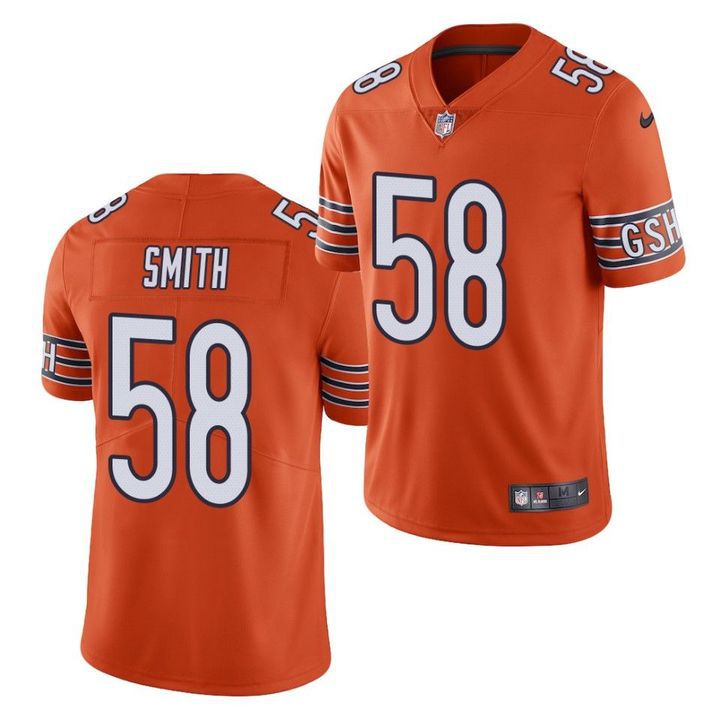 Men Chicago Bears #58 Roquan Smith Nike Orange Limited NFL Jersey->->NFL Jersey